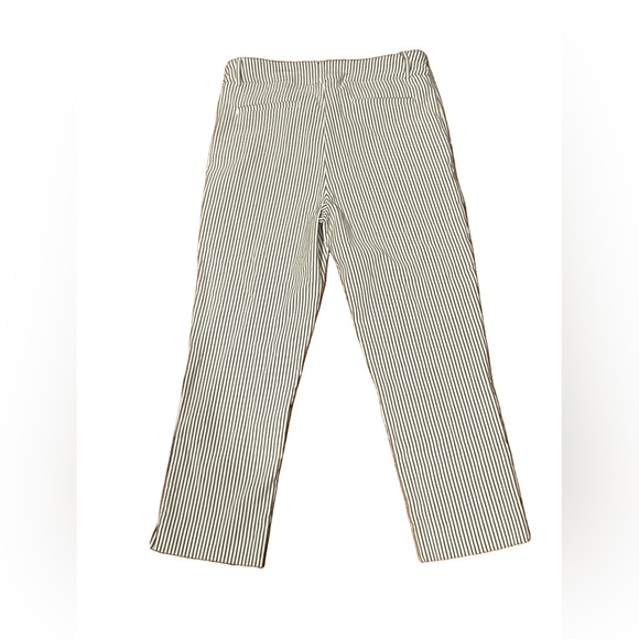 🍄Hilary Radley Pull-On Pin Stripe Cropped Pants Size Medium - Picture 2 of 3